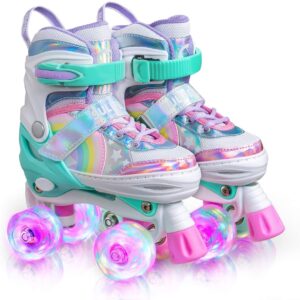 Sulifeel Rainbow Unicorn Roller Skates for Girls and Boys
